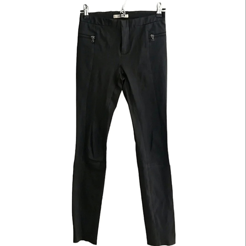J Brand 100% Lamb Leather Pants with Zipper Ankles Moto Biker Size 2